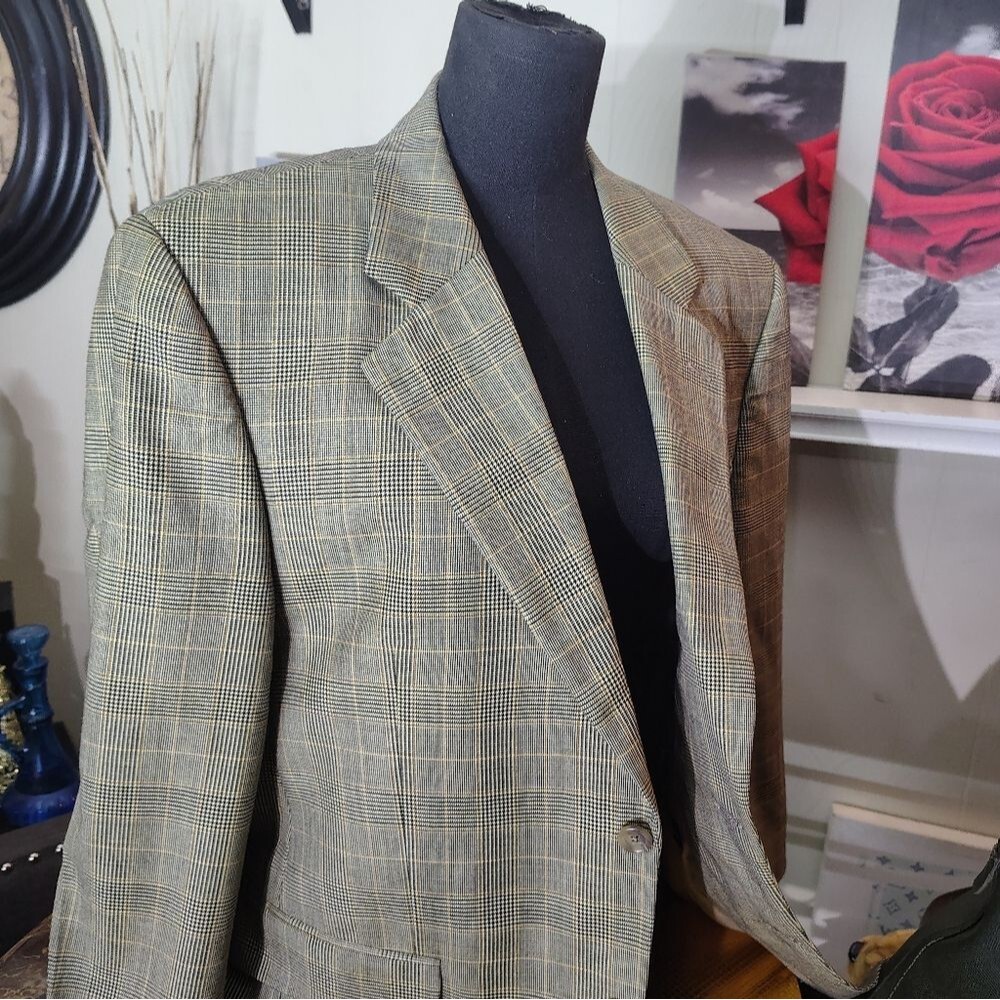 Jack Victor Montreal Men’s Plaid Wool Sport Coat – Tailored Classic 42 Reg